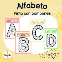 Vista previa - Hojas de trabajo - Alfabeto Pintar con dedos y pompones - Portada