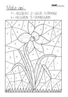 Vorschau - Mal- und Bastelvorlagen - Zahlenrätsel Blume (Narzisse) - Deckblatt