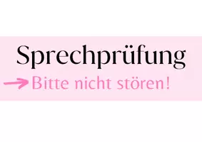 Vorschau - Poster - SPRECHPRÜFUNG - TÜRSCHILD in zwei Ausführungen - Deckblatt