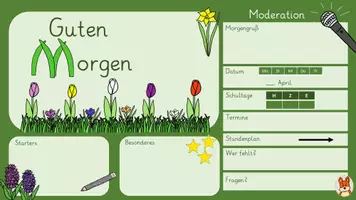 Vorschau - Präsentationen/Tafelbilder - Begrüßungsbild - digitales Tafelbild - Moderation - mit Schultage - Seite 3