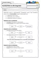 Vorschau - Arbeitsblätter - Kardinalitäten im ER-Diagramm (differenziert) - Deckblatt