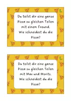 Vorschau - Aufgabenkarten - Brüche Pizzaparty 🍕🔢🎉 - Seite 1