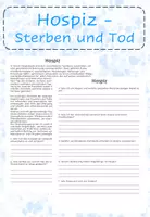 Vorschau - Arbeitsblätter - das Hospiz - Sterben und Tod - Deckblatt
