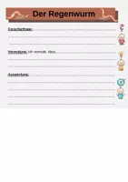Vorschau - Arbeitsblätter - Flipbook Sinneszellen Regenwurm - Deckblatt