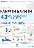 Vorschau - Stationenlernen - Stationskarten Kämpfen und Ringen / 43 Stationskarten & Regel-Karten - Deckblatt