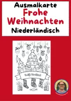 Vorschau - Mal- und Bastelvorlagen - Ausmalkarte "Frohe Weihnachten" auf Niederländisch - Deckblatt
