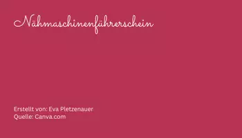 Vorschau - selbst erstellte Cliparts/Grafiken - Nähmaschinenführerschein für den kreativen Unterricht - Deckblatt