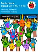 Vorschau - Stundenentwürfe - Bunte Kinderhände set Clipart Kostenlos, kinder - Deckblatt