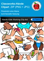 Vorschau - Mal- und Bastelvorlagen - Hände Cliparts-Kinder Schule-Materialpaket - Seite 2
