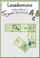 Vorschau - Spiele - Lesedomino Wortebene mit Selbstkontrolle - Deckblatt