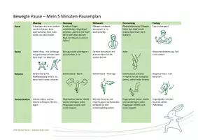 Vorschau - Poster - Wochenplan - bewegte Pause - Deckblatt