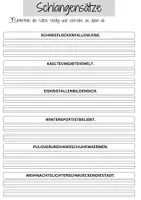 Vorschau - Arbeitsblätter - Arbeitsblatt Schlangensätze Klasse 2 Grundschule Winter DaZ DaF - Seite 1