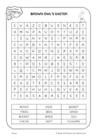 anteprima - Esercizi - Brown Owl's Spring & Easter - WORD SEARCH - Pagina 1