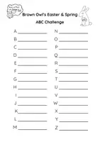 anteprima - Esercizi - Brown Owl's Easter & Spring- ABC CHALLENGE - Pagina 1