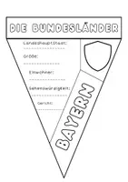 Vorschau - Mal- und Bastelvorlagen - Wimpelkette Die Bundesländer Deutschlands - Seite 1