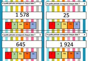 Aperçu - Apprentissages en autonomie - cartes à pince pour associer une date à une période historique - Page de couverture
