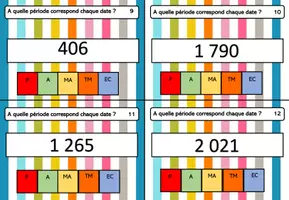 Aperçu - Apprentissages en autonomie - cartes à pince pour associer une date à une période historique - Page 2