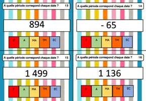 Aperçu - Apprentissages en autonomie - cartes à pince pour associer une date à une période historique - Page 3