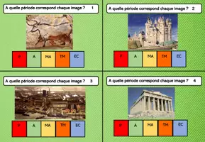 Aperçu - Apprentissages en autonomie - cartes à pince associer une image à une période historique - Page de couverture