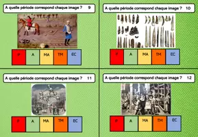Aperçu - Apprentissages en autonomie - cartes à pince associer une image à une période historique - Page 2