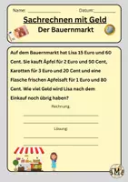 Vorschau - Arbeitsblätter - Sachrechnen mit Geld - Der Spielzeugladen / Der Bauernmarkt - Seite 1