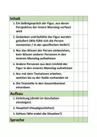 Vorschau - Arbeitsblätter - Checkliste Innerer Monolog - Klassenarbeitsvorbereitung - Seite 1