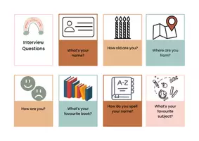 Vorschau - Arbeitsblätter - Englisch Sprechprüfung – 24 Interview Questions (Speaking Cards Klasse 6/8) - Deckblatt