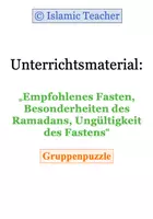 Vorschau - Arbeitsblätter - Empfohlenes Fasten, Besonderheiten, Ungültigkeit d. Fastens - Deckblatt