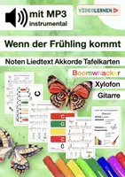 Vorschau - Merkblätter - Frühlingslied mit Audio für Boomwhacker Xylofon Gitarre Wenn der Frühling kommt 🎵 Noten Akkorde Liedtext Bildkarten - Deckblatt