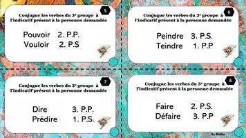 Aperçu - Apprentissages en autonomie - cartes à tâches ind présent des verbes du 3e gr - Page 2