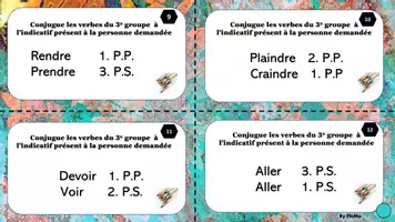 Aperçu - Apprentissages en autonomie - cartes à tâches ind présent des verbes du 3e gr - Page 3