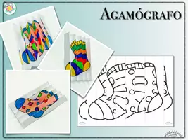 Vista previa - Unidades / Secuencias / Situaciones de Aprendizaje - AGAMÓGRAFO "calcetín“ (ilusión óptica; plegar & colorear, navidad) #WorldDownSyndromDay #InclusionMeans #lotsofsocks - página 1