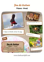 Aperçu - Apprentissages en autonomie - Jeu de lecture - Pâques - Cursif - Page de couverture