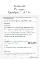 Vorschau - Arbeitsblätter - Einmaleins Rechen-Pass (1x1) Multiplikation (Mathe Klasse 2 und 3) - Seite 1