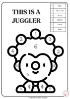 Vista previa - Manualidades / Dibujos para colorear - CIRCUS: COLORING BY NUMBER (NUMBERS 1-6) - página 2