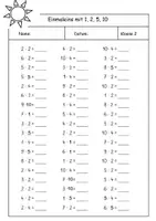 Vorschau - Arbeitsblätter - Einmaleins mit 2,5,10 - Deckblatt