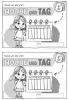 Vorschau - Arbeitsblätter - Woche und Tag | Kalender | Rund um die Zeit - Seite 1