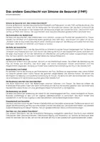 Vorschau - Arbeitsblätter - Das andere Geschlecht von Simone de Beauvoir (1949) - Infotext und Übungen - Deckblatt