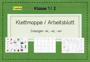Vorschau - Arbeitsblätter - Endungen zuordnen -en -el -er - Deckblatt