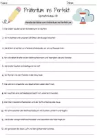 Vorschau - Arbeitsblätter - Präteritum Perfekt Grundschule Klasse 2 bis 4 Winter DaZ Arbeitsblatt mit Loesungen - Seite 1