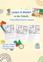 Vorschau - Arbeitsblätter - Lesen und Malen in der Schule. Lesetraining differenziert, 1.Klasse, 2.Klasse, 3.Klasse, 4.Klasse - Deckblatt