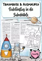 Vorschau - Mal- und Bastelvorlagen - Fantasiereise / Traumreise: Raketenflug zu den Zähnen - Deckblatt