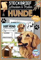 Vorschau - Stationenlernen - Hunde Steckbrief | Haustiere - Säugetiere Projekt - Deckblatt