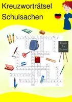 Vorschau - Spiele - Kreuzworträtsel - Schulsachen - Deutsch, DaF, DaZ - Deckblatt
