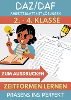 Vorschau - Arbeitsblätter - Präsens Perfekt Grundschule Klasse 2 bis 4 Umweltschutz DaZ Arbeitsblatt mit Loesungen - Deckblatt