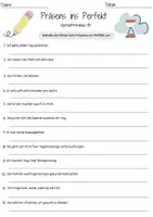 Vorschau - Arbeitsblätter - Präsens Perfekt DaZ Grundschule Zeitformen Klasse 3 Gesundheit DaZ Arbeitsblatt mit Loesungen - Seite 1