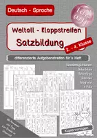 Vorschau - Arbeitsblätter - Schüttelsätze Weltall - Satzbildung, Satz des Tages, Schleichdiktat, Grammatik - Deckblatt