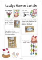 Vorschau - Mal- und Bastelvorlagen - Basteln Frühling/Ostern: Lustige genervte Hühner in Osternestern basteln - Kunstprojekt - Seite 2