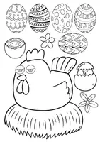 Vorschau - Mal- und Bastelvorlagen - Basteln Frühling/Ostern: Lustige genervte Hühner in Osternestern basteln - Kunstprojekt - Seite 3