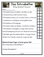 Vorschau - Stundenentwürfe - Das Schnabeltier -> Wissenskartei + Arbeitsblatt - Seite 1